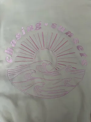 Pink Palm Puff Chasing Sunsets hoodie thumbnail 3