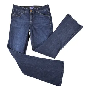 Democracy Ab Solution Bootcut Jeans Womens 10 Stretch Distressed Rips Boho Dark thumbnail 1