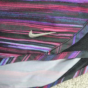 Nike Dri Fit Womens Tiempo Running Shorts L Black Pink Purple Stripes Athletic thumbnail 10