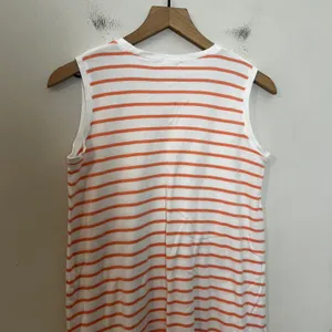 Lake Pajama Pima Cotton Nightgown Green Orange Stripe Sleepshirt Sleepwear thumbnail 4