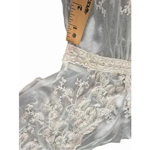 Vintage Y2K Floral Sheer Lace Top Coquette Boho Babydoll Style Romantic #III15-1 thumbnail 4