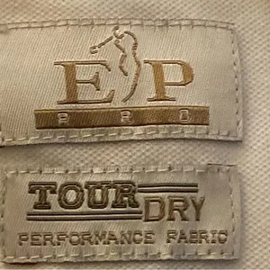 EP PRO Tour Dry Performance White w/Blk Trim Short Sleeve Golf Polo Snaps Large thumbnail 11