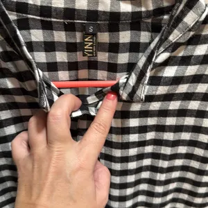 FANCYINN Womens Black White Gingham Plaid Button Down Mini Shirt Dress‎ Small thumbnail 2