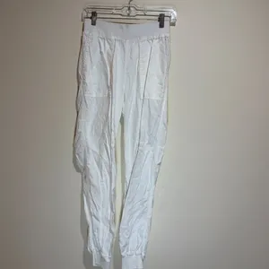 Faherty Size S Small Arlie Day Pant Joggers White Linen Blend thumbnail 2