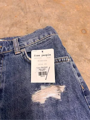 Free People Denim Western Country Jean Skirt NWT Women’s 26 thumbnail 3