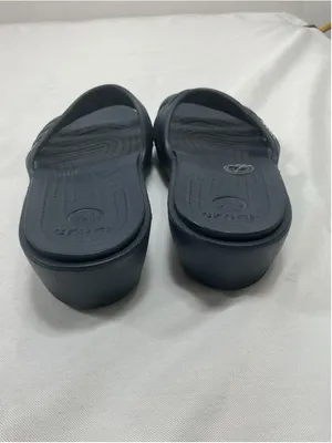 Womans Crocs Slip On Strappy Sandals 8 Navy Wedge Heel Open Toe thumbnail 4