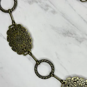 Floral Filigree Bronze Gold Tone Chain Belt OS ✨ thumbnail 6