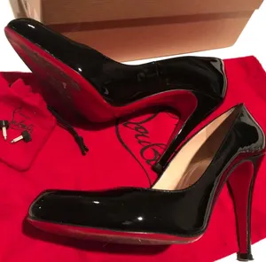 Christian Louboutin black patent leather shoes. thumbnail 1