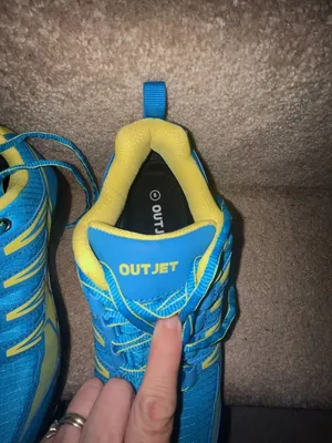 OUTJET Waterproof Hiking Shoes Blue Yellow Size 8 thumbnail 2
