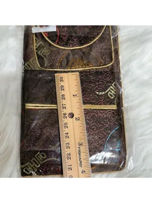 Japanese Brocade Silk Pouches Brown With Gold Accents Set of 3 New thumbnail 7
