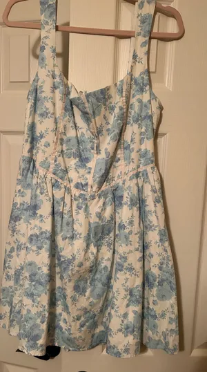 Altar'd State Dress Floral Mini Blue thumbnail 1