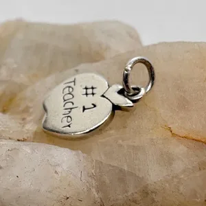 Vintage Shube Dakota West Sterling Silver #1 Teacher Apple Charm 2.5g 925 thumbnail 2