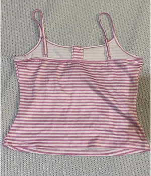 Baby Pink and White Striped Tank Top thumbnail 2