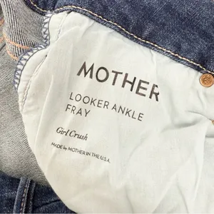 Mother Denim The Looker Ankle Fray Skinny Cigarettes Jeans Girl Crush Blue Wash thumbnail 13