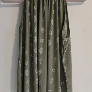 Ann Taylor Factory Olive Sleeveless Top with White Accents thumbnail 3