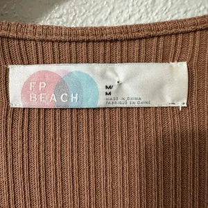Free People FP Beach Size Medium‎ Phoenix Mini Dress Brown Tunic Ribbed Coverup thumbnail 4