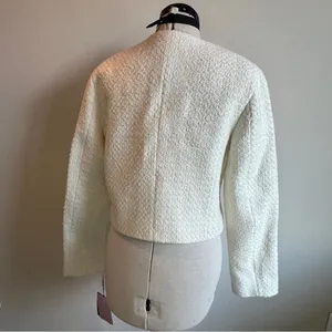 Avec Les Filles Ivory Cream Black Bow Cardigan Blazer NWT thumbnail 12