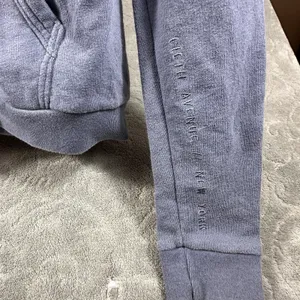 VTG Abercrombie & Fitch Hoodie Women M Blue Embroidered Big Logo Zip Up Y2K 90's thumbnail 4