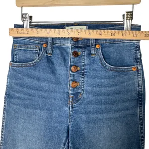 Madewell 10" High-Rise Skinny Jeans Button Fly Raw Hem Blue 25P Minimalist‎ thumbnail 8