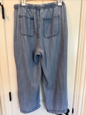 SPLENDID Wide Leg Pant - Lightweight Blue Denim - Size XL - Angie Indigo Pants thumbnail 4