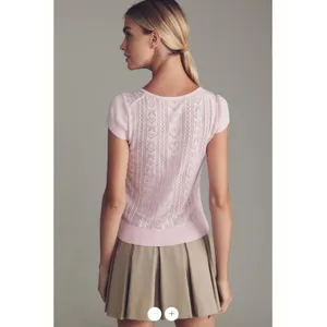 Anthropologie Maeve Cotton Cashmere Pointelle Sweater Tee thumbnail 3