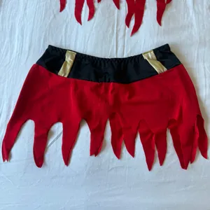 🔥❤️ “Flame Siren” 3-Piece Set – Fiery Red Festival / Cosplay Outfit (Size S, Brand New) ❤️🔥 thumbnail 3