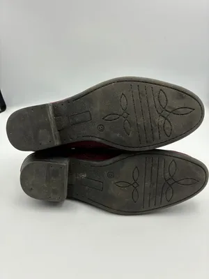 Maurices Womens Bridget Ankle Booties 8 Burgundy Slip-On Closed Toe Suede Casual thumbnail 5