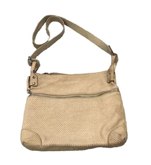 Fossil Brown Leather Crossbody Cowhide Purse Tan Brown Zipper Closure thumbnail 1