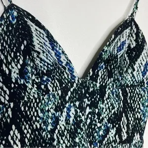 NBD Only Way Dress in Blue & Green Size Small Mini Dress Revolve Snake Skin thumbnail 4