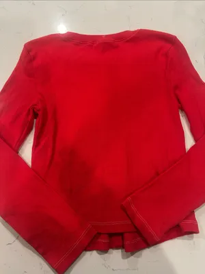 NEW Free People Candy Cane Lane Beaded Long Sleeve Snap Buttons Top Sz XS thumbnail 9