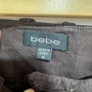 Bebe brown linen shorts thumbnail 5