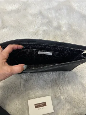 Henri Bendel Black Saffiano Leather Clutch thumbnail 8