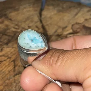 Caribbean Larimar Ring Size 8 3/4 Blue thumbnail 4
