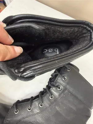 b.o.c. Black Leather Combat Boots Fold Over Cuff Sz 7 Moto Fall Boho Witchy thumbnail 7