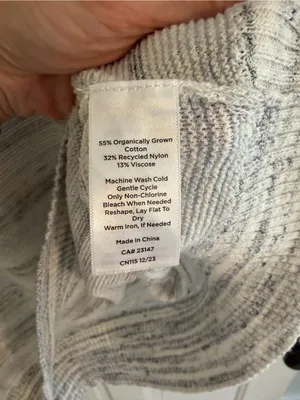 Haven Well Within Organic Cotton Knit Sweater Tee Gray Stripe Large‎ thumbnail 4