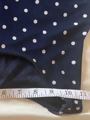 Anne Klein women's size 4 navy blue and white polka dot sleeveless dress thumbnail 9
