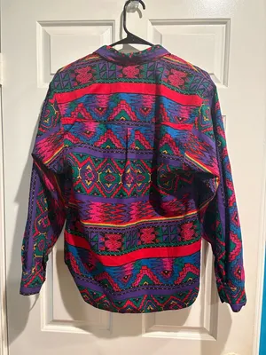 Wrangler vintage Southwestern print women’s button-up shirt sz S pink purple thumbnail 2