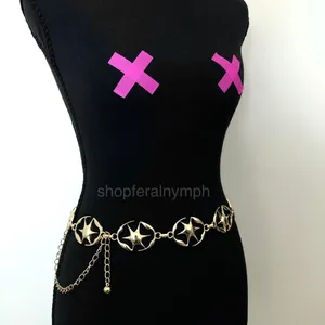 Y2K Celestial Liquid Gold Starburst Chain Belt, Fits 23.5–42.5 Inches, X7GA1218 thumbnail 5