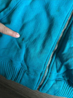 Cotton Citizen Turquoise Zip-Up Hoodie Jacket thumbnail 3