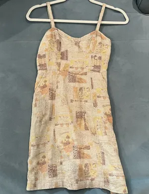 Urban outfitters beige/multicolor mini dress thumbnail 1