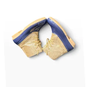 Sugar Women Blue Gold Glitter Duck Boots Lace Up Faux Fur Lined Rain Snow Boots thumbnail 4