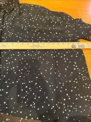 Hot topic sheer button down black with stars blouse size large . thumbnail 3