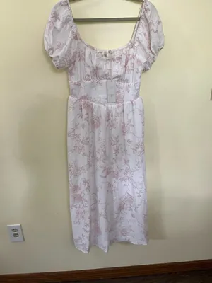 NEW Altar’d State White & Pink Floral Maxi Dress Size XL NWT thumbnail 3