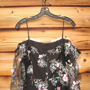 NWT Elliatt Gaia Black Floral Mini Dress Size L thumbnail 12