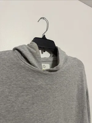 Aerie Light Gray Hooded Pullover Sweatshirt thumbnail 4