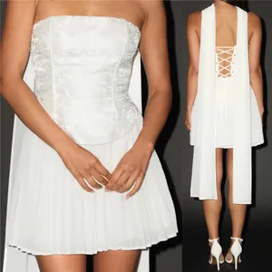 NWOT Lulus Size Small Laubrey White Floral Jacquard Mini Dress Formal Glam thumbnail 2