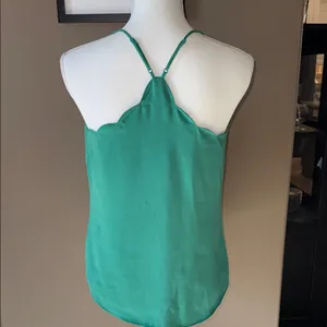 J CREW Green Scallop-Edge Camisole Top Size 6 thumbnail 4
