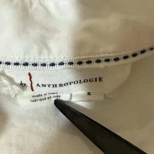 Anthropologie Polo Collared 3/4‎ Sleeve Shirt Womens Small White Pullover thumbnail 4