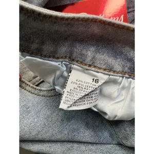 Red Bottoms Women High Waisted Relaxed Straight Rhinestone‎ Bow Jeans 16 (34x30) thumbnail 9
