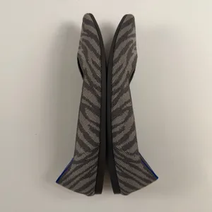 Rothy’s The Point Women’s Gray Zebra Print Knit Pointed Toe Slip-On Flats Size 9 thumbnail 10